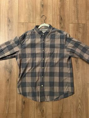 J. Crew Men's Plaid Button-Down Shirt - Navy & Taupe